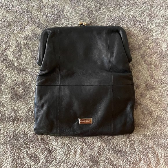 Coccinelle Black Leather Envelope Pouch - Picture 3 of 10